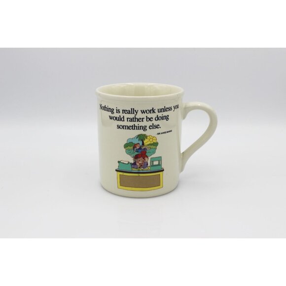 Vintage cartoon graphic Drawing Board Coffee Mug  Japan - Picture 1 of 5